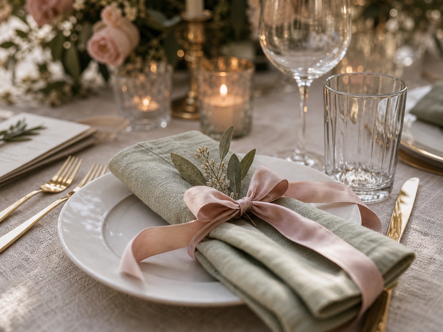 Wedding ribbon and detail styling for color palette inspiration