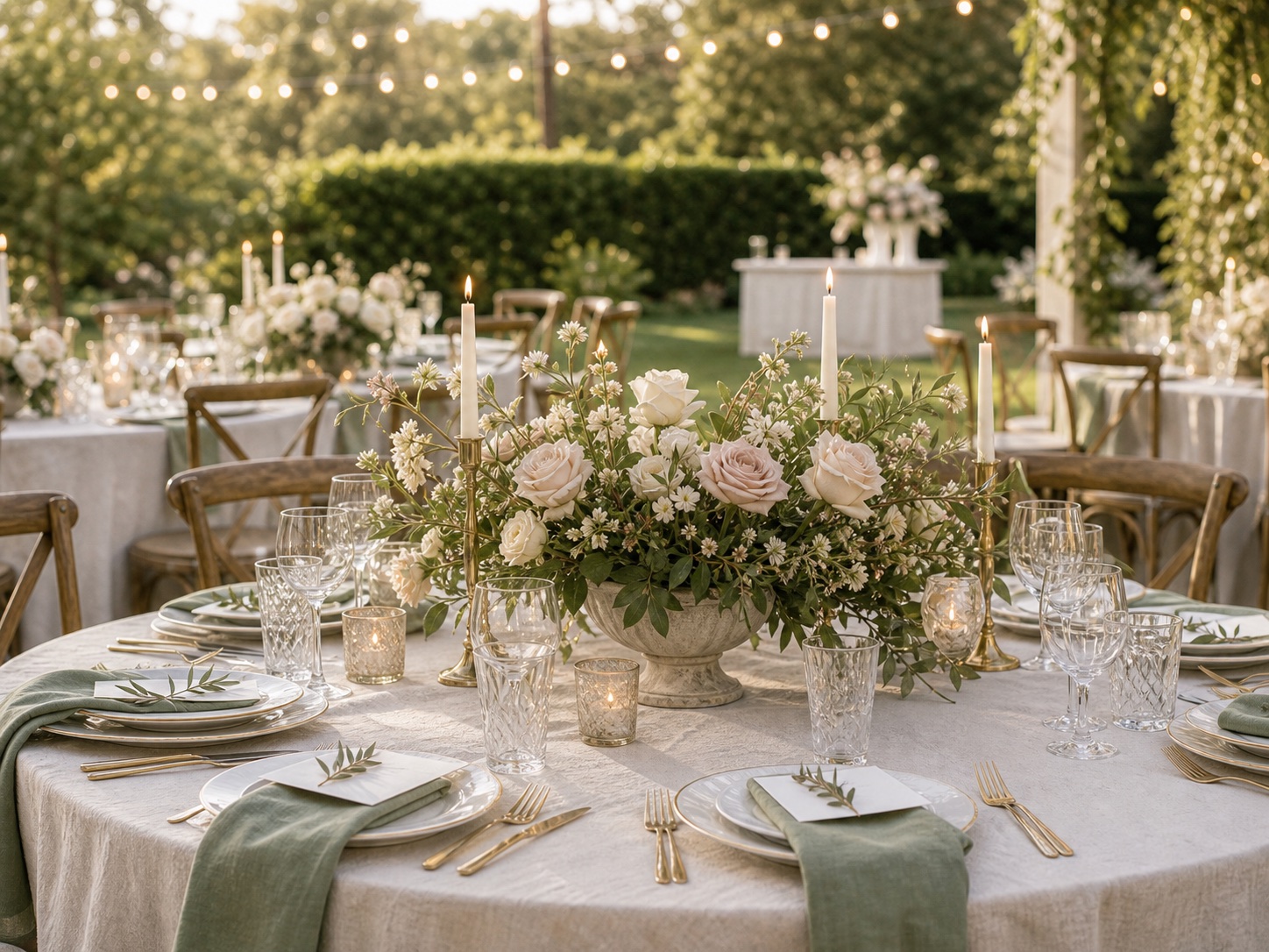 Micro wedding dinner table with intimate place settings, flowers, candles, and elegant small wedding details